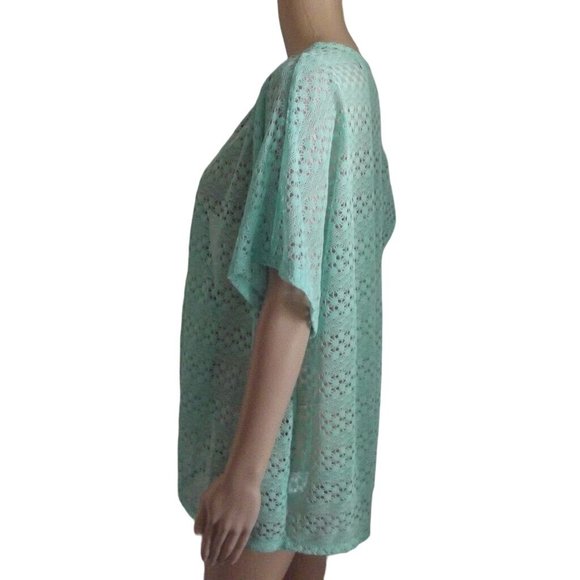 Sag Harbor Sweater XL Honey Dew Green Polyester Cardigan Lightweight open knit - Picture 6 of 10